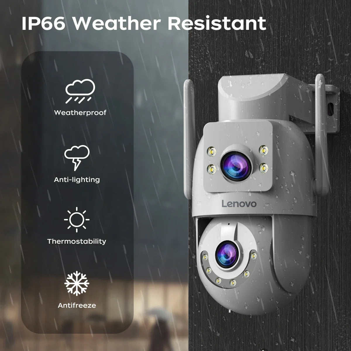 Caméra De Surveillance Extérieure WiFi Double Objectif 4K PTZ