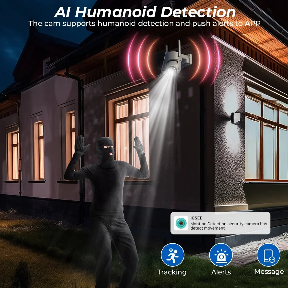 Caméra WiFi Solaire Extérieure PTZ 4MP