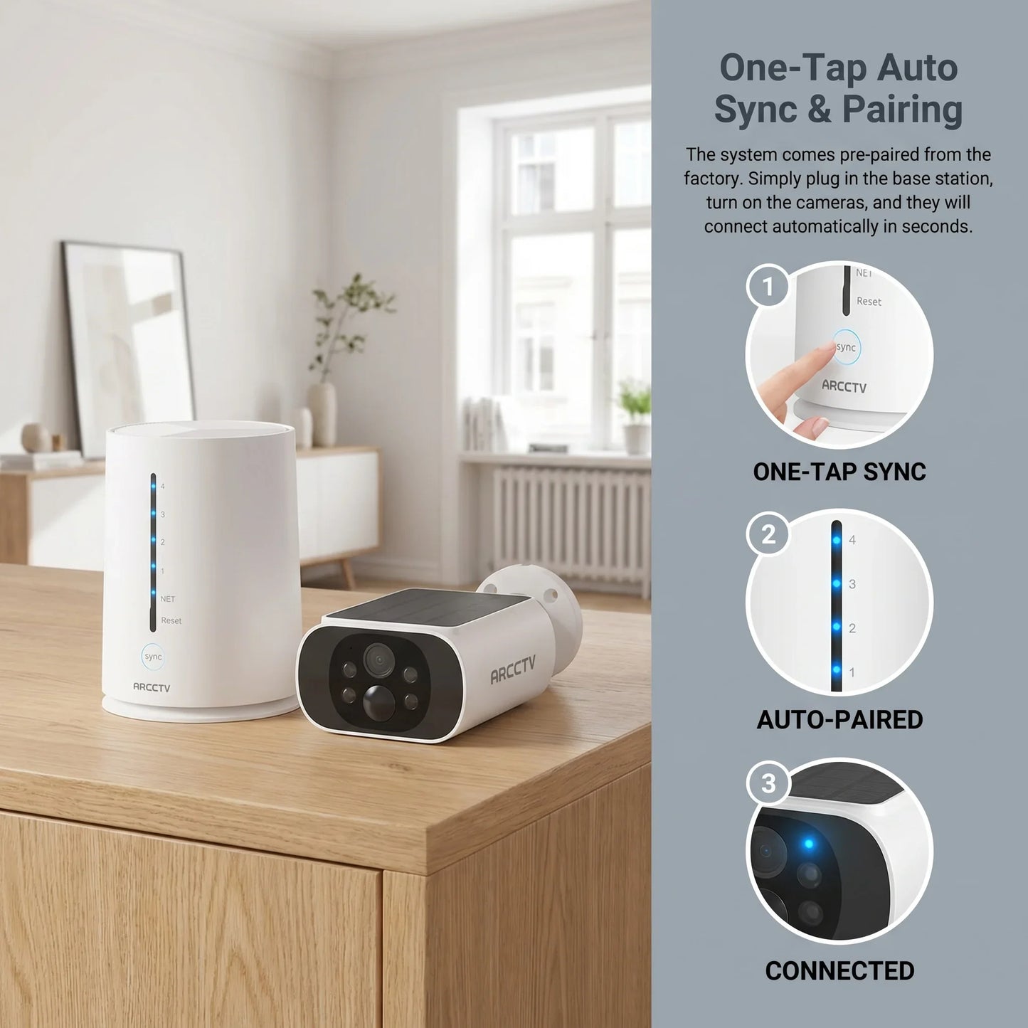 Kit De Caméras WiFi Solaires 4MP Avec Détection Humanoïde